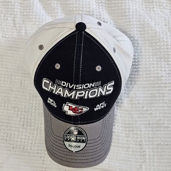 REEBOK Locker Room KC CHIEFS Division Champions NFL Ball Cap Hat Adjustable - Picture 2 of 9